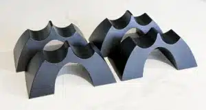 Four Cable Arch Duo dual-channel speaker cable elevators arranged as a set